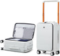 Hanke Top Opening Carry On Luggage, 20 Inch Zipperless Aluminum Frame Wide by Hanke