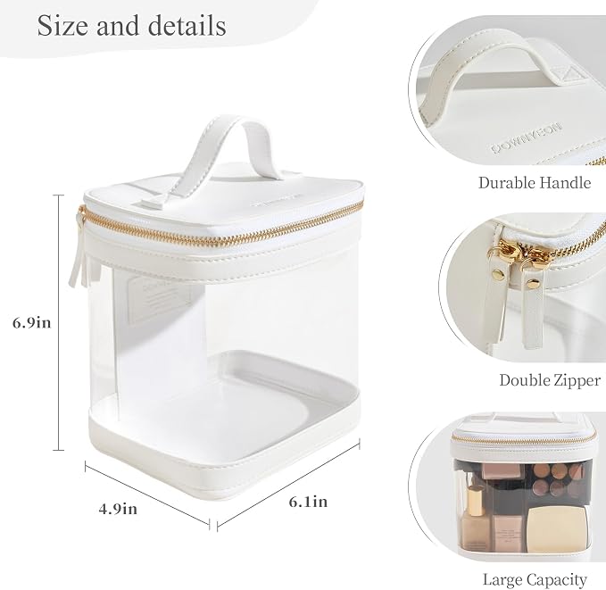 ROWNYEON Clear Makeup Case Toiletry Bag Multipurpose Travel Makeup Train Case - Image 5