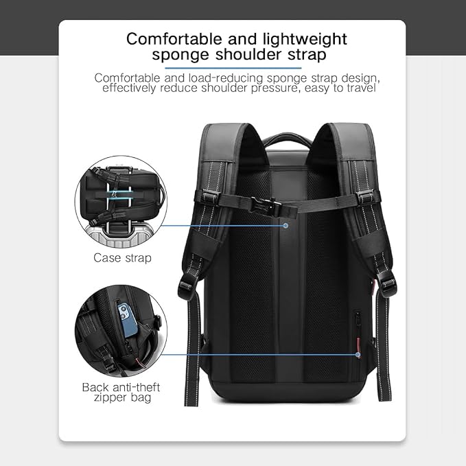 Men Travel Backpack vacuum compression 17 inch Laptop Backpack Business Large - Image 4