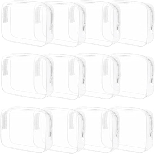 12 Pieces Clear Makeup Bags Bulk, TSA Approved Toiletry Bag by Eilyliafe