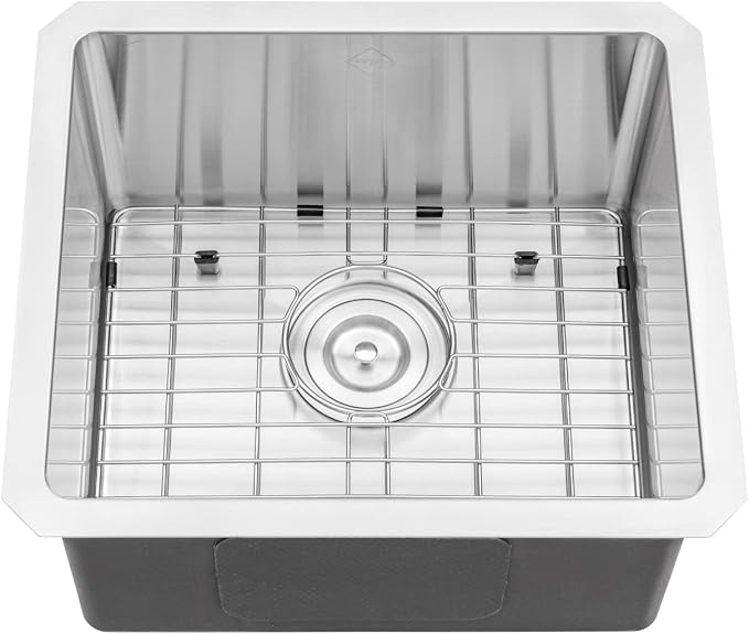 17 in. x 15 in. x 9 in. 16-Gauge Stainless Steel Undermount Single Bowl Bar - Image 3