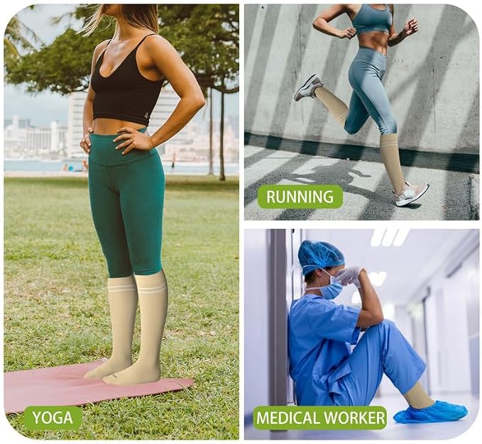 LEVSOX Compression Socks for Pregnant Women 20-30 mmHg Knee High Cute Funny - Image 7