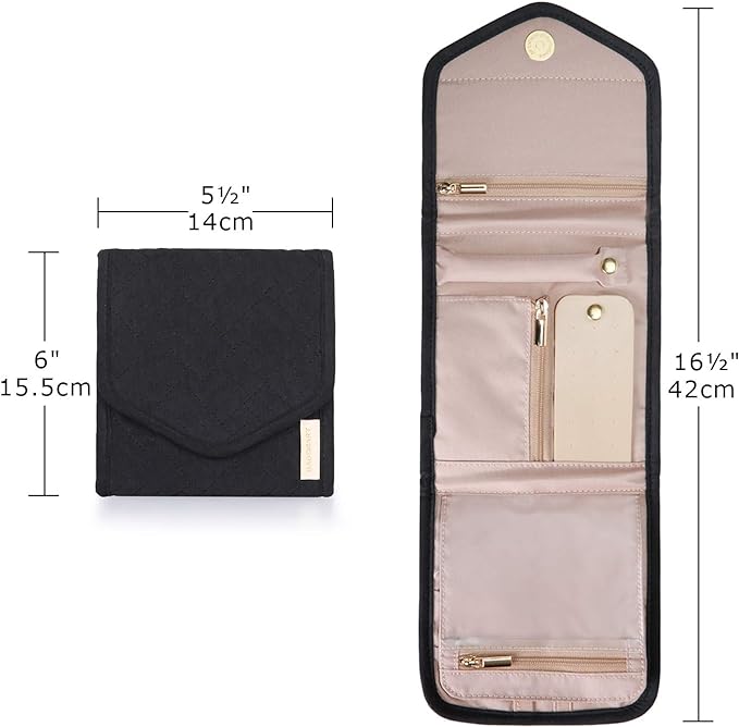 BAGSMART Travel Jewelry Organizer Case Foldable Jewelry Roll - Image 4
