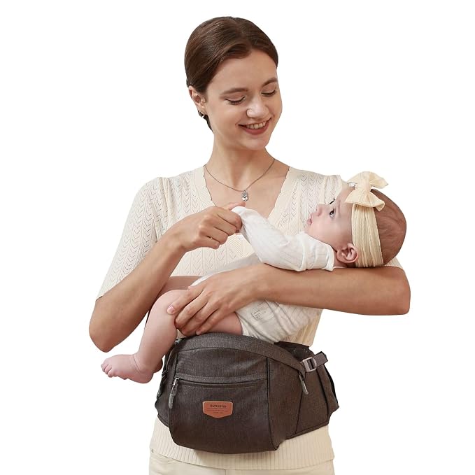 Sunveno Hip Baby Carrier with Seat, Ergonomic Baby Hip Carrier, Front-Facing - Image 8