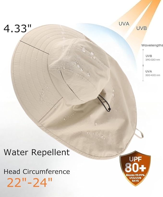 Home Prefer UPF 80+ Sun Hat for Men Women Wide Brim Sun Hat - Image 2