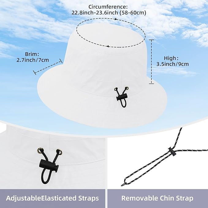Durio Waterproof Bucket Hats for Woman UPF 50+ Sun Hat UV Protection Packable - Image 3