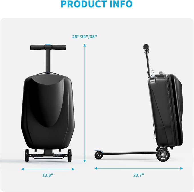 Scooter Hardshell Kids' Luggage, Foldable Carry on Kids Suitcase - Image 3