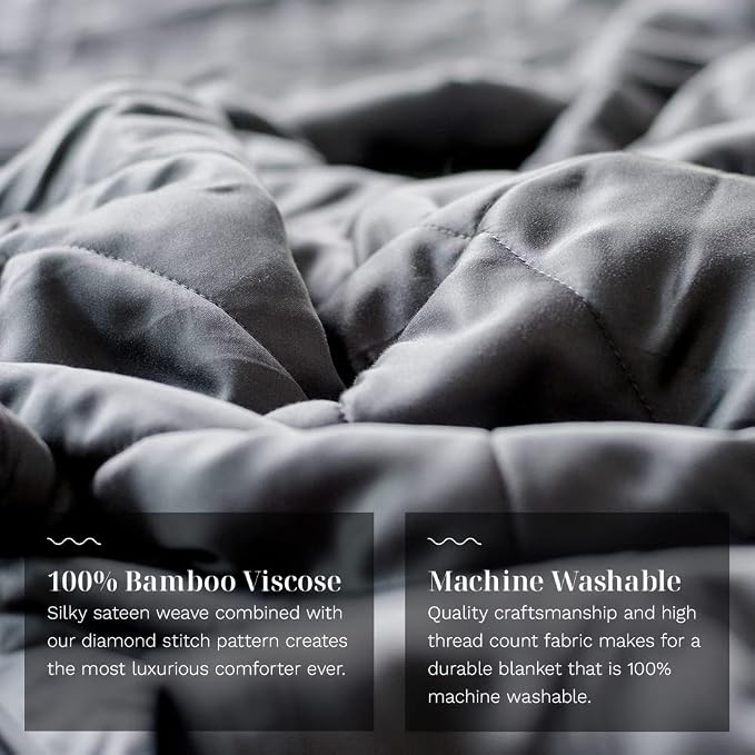 LUXOME Lightweight Blanket | 100% Rayon from Bamboo Fabric & Fill | Full/Queen - Image 4