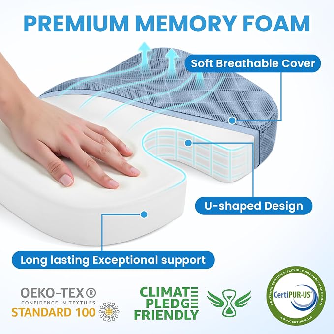 TushGuard Office/Car Seat Cushion, Non-Slip Sciatica & Back Coccyx Tailbone - Image 3