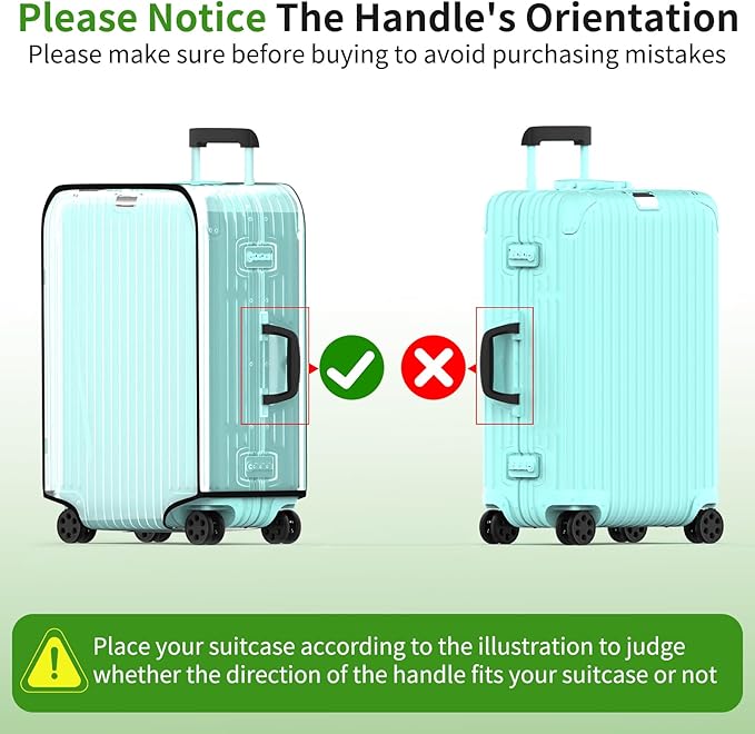 Suitcase Covers For Luggage, 24 Inch Clear PVC Luggage Covers Protector Full - Image 3