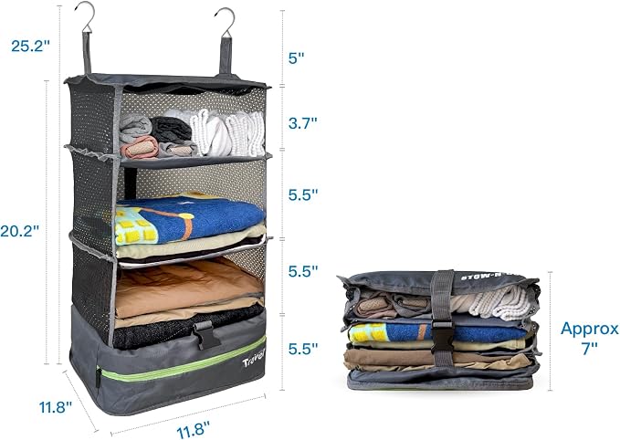 Grand Fusion Stow-N-Go Travel Luggage Organizer – Portable Hanging Travel - Image 2