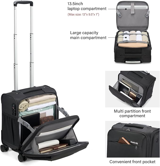 Hanke 16 Inch Underseat Carry On Luggage - Image 6