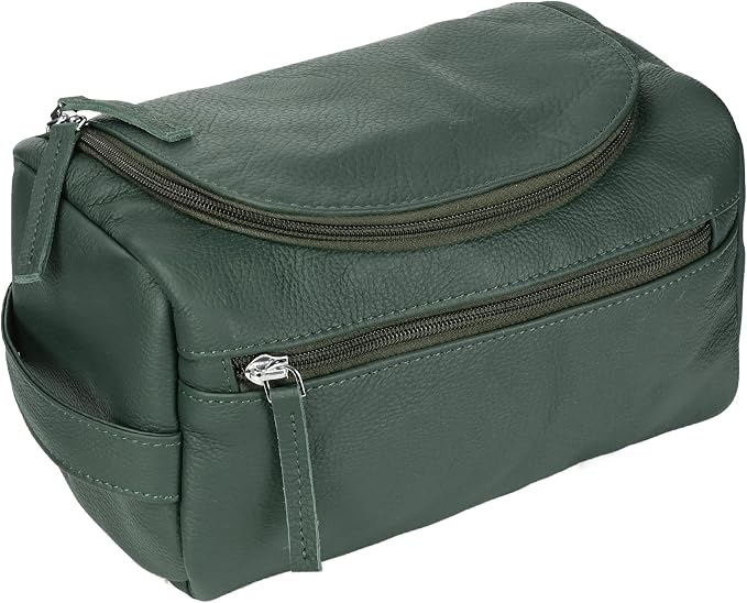 ELIZO Premium REAL Leather Toiletry Bag by LuxuryEngineeredProducts