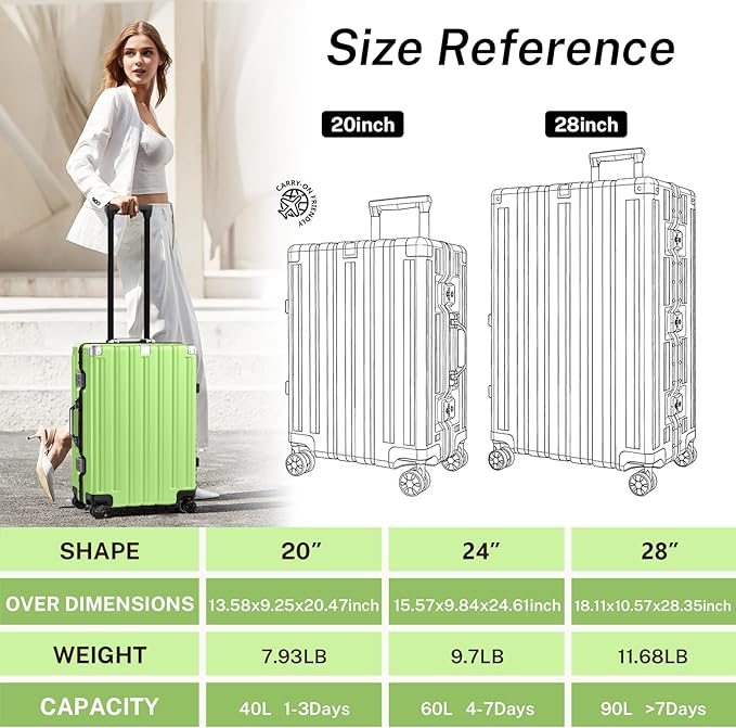 Krute Luggage 24 Inch Aluminum Frame Zipperless Suitcase - Image 3