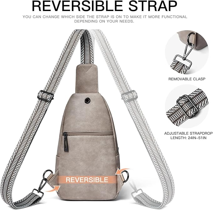 7L Sling Bag for Women Men Leather Small Sling Backpack Daypack Anti Theft - Image 7