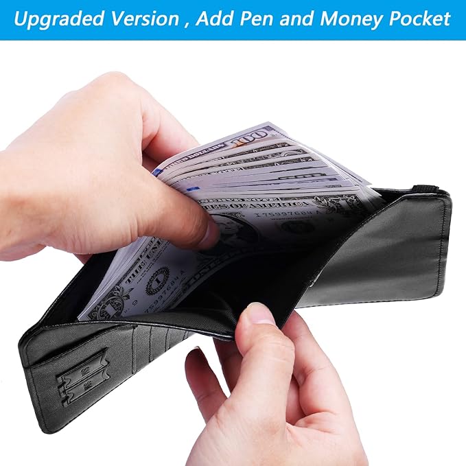 Passport Holder Cover Wallet Travel Essentials RFID Blocking Leather Card Case - Image 3