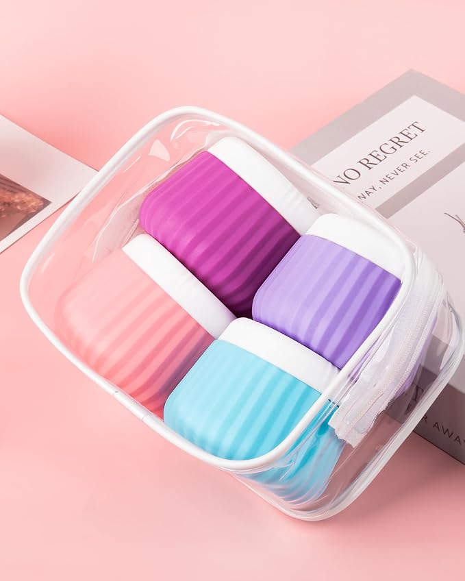 4 Pack Travel Size Silicone Jars, TSA Approved, Leak Proof, Bright Colors - Image 7