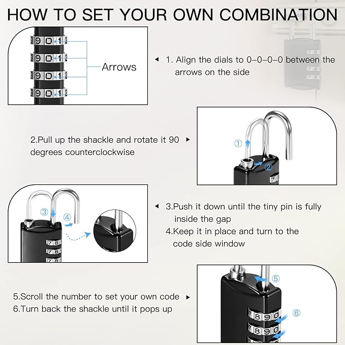 40 Pcs 4 Digit Combination Locks Combination Padlock Luggage Number Locks - Image 4