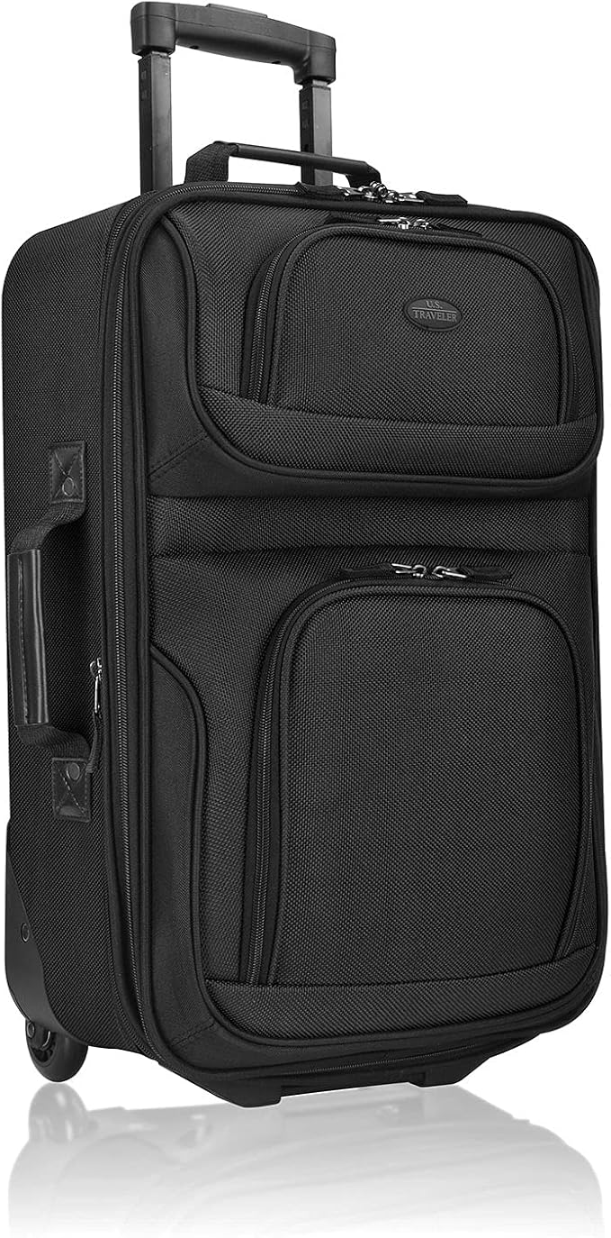 U.S. Traveler Lightweight Rolling 20" Carry On Luggage Softside Suitcase by USTraveler