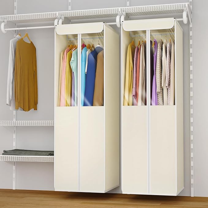 Univivi Garment Bags for Hanging Clothes, 2 Pack Large Clothes Storage Bags - Image 6