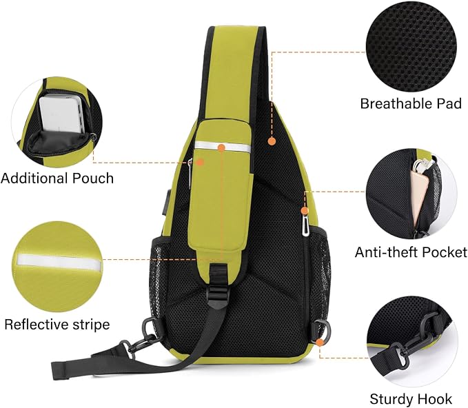 MOSISO Sling Backpack Bag, Crossbody Shoulder Bag Travel Hiking Daypack Chest - Image 4