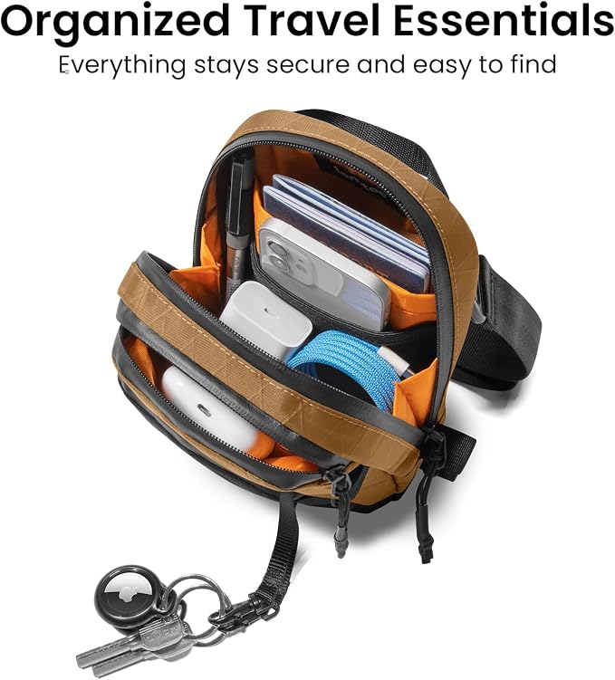 tomtoc Aviator-T37 X-Pac Travel Crossbody RFID Blocking Bag, Holds 4-6 Passports - Image 3