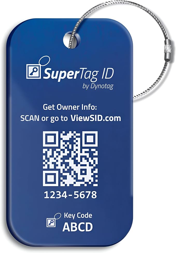 Dynotag® Sentry Series Solid Metal Web Enabled Smart Luggage Tag ID + Steel Loop by DynotagInc