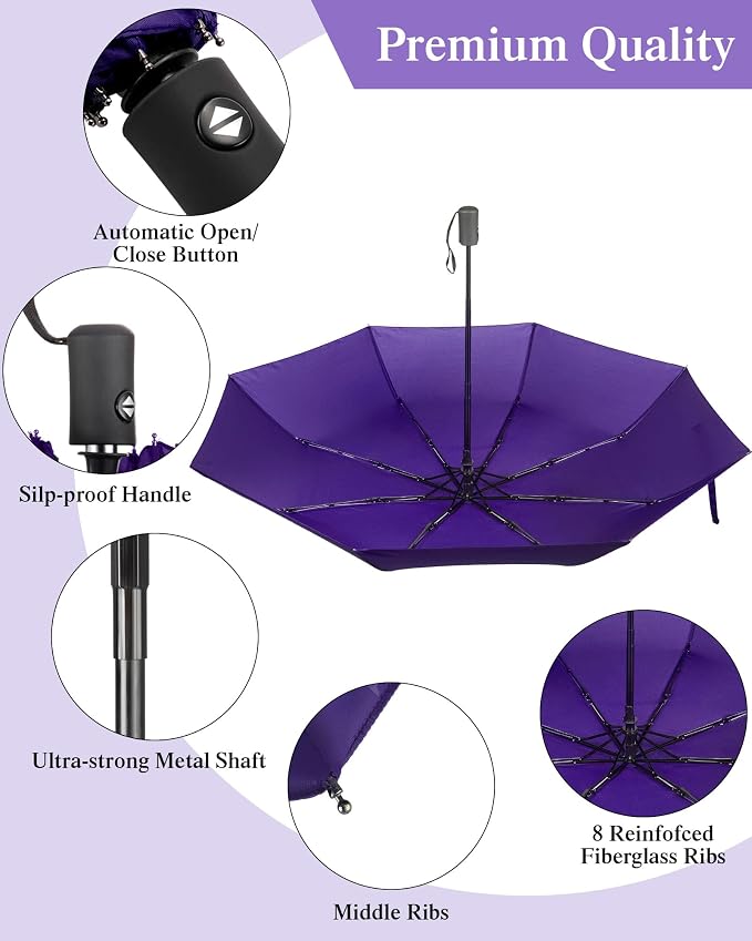 Yahenda 4 Pack Windproof Travel Umbrellas Bulk Automatic Open and Close - Image 3