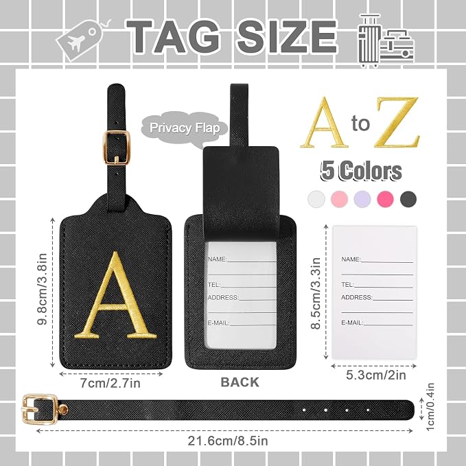 Personalized Initial Luggage Tags - Image 2