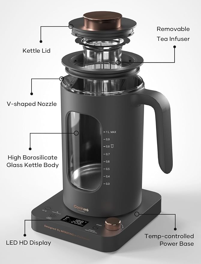 Electric Tea Kettle, INTASTING Glass Electric Kettle - Image 2