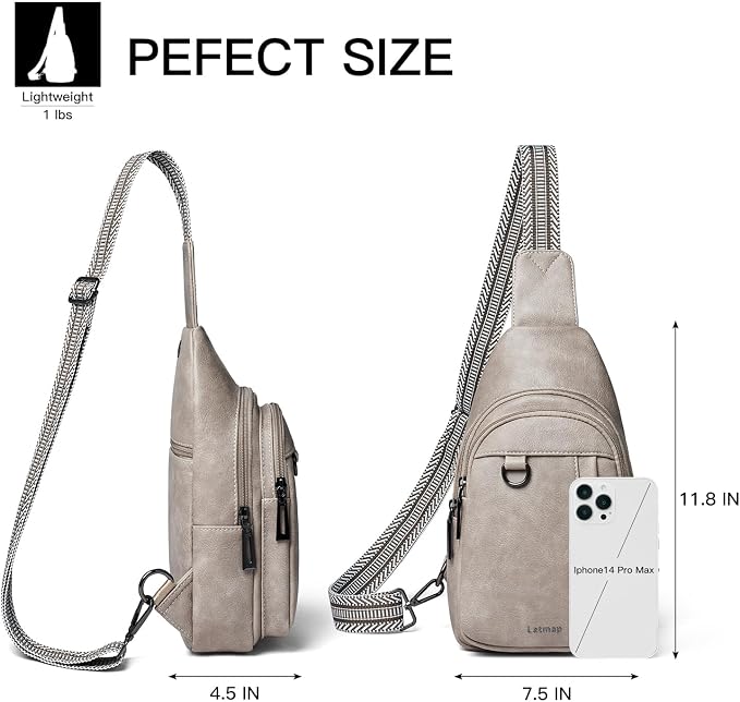 7L Sling Bag for Women Men Leather Small Sling Backpack Daypack Anti Theft - Image 5