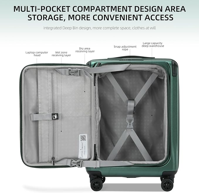 Carry On Luggage, 20Inch & 29 Inch Top Opening Airline Approved ABS+PC Hard - Image 3