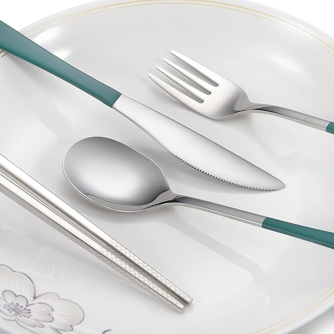 Travel cutlery set, 18/8 stainless steel cutlery, Reusable utensils set - Image 4