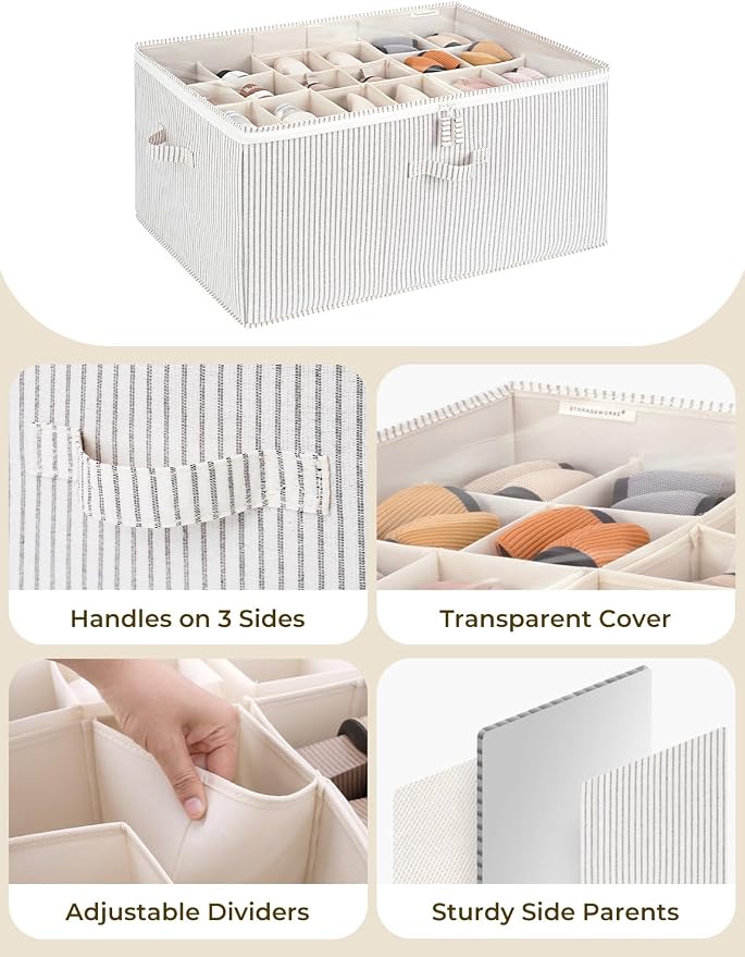 StorageWorks Shoe Organizer for Closet, Fits up to 24 Pairs, Shoe Cubby Storage - Image 2