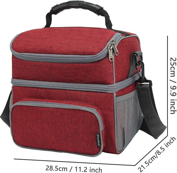 FlowFly Double Layer Cooler Insulated Lunch Bag Adult Lunch Box Large Tote Bag - Image 4