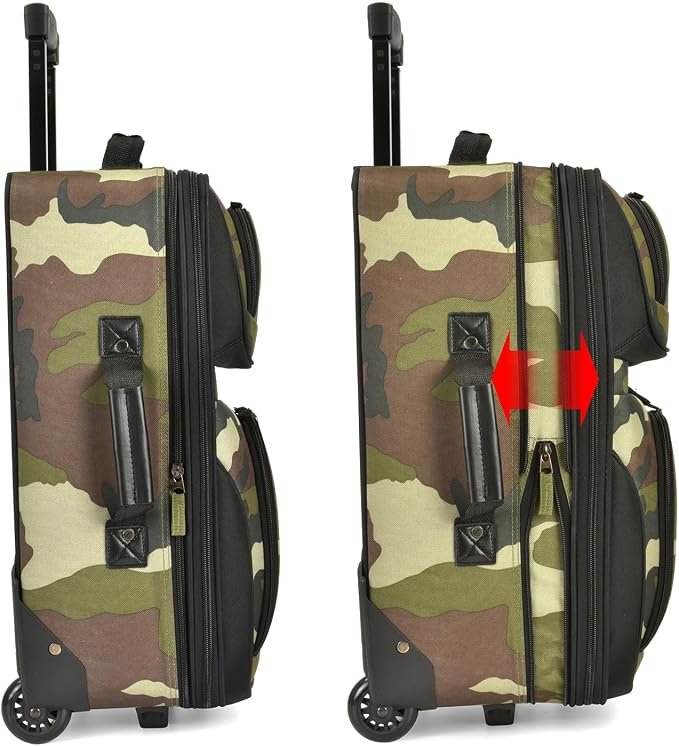 U.S. Traveler Lightweight Rolling 20" Carry On Luggage Softside Suitcase - Image 3
