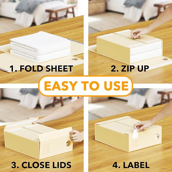 SpaceAid 12 Pack Bed Sheet Organizers and Storage, Foldable Organizer - Image 3