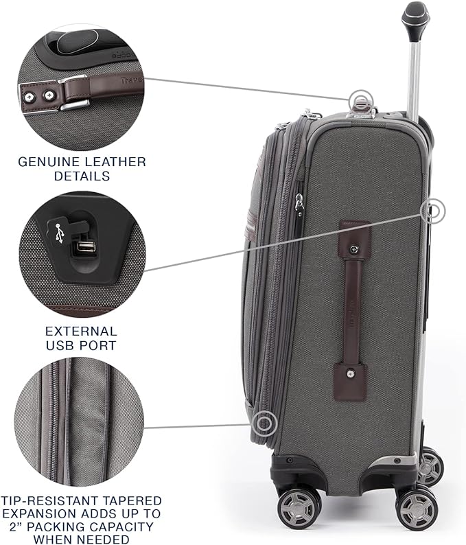 Travelpro Platinum Elite Softside Expandable Carry on Luggage, 8 Wheel Spinner - Image 4