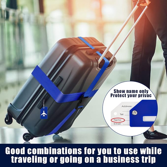 Weewooday 8 Pcs Luggage Straps Suitcase Tags Set - Image 5
