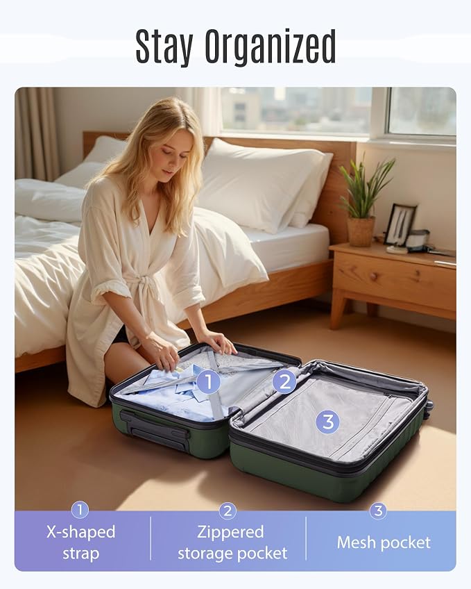 LIGHT FLIGHT Luggage Sets, 3 Piece Durable Suitcase Set - Image 9