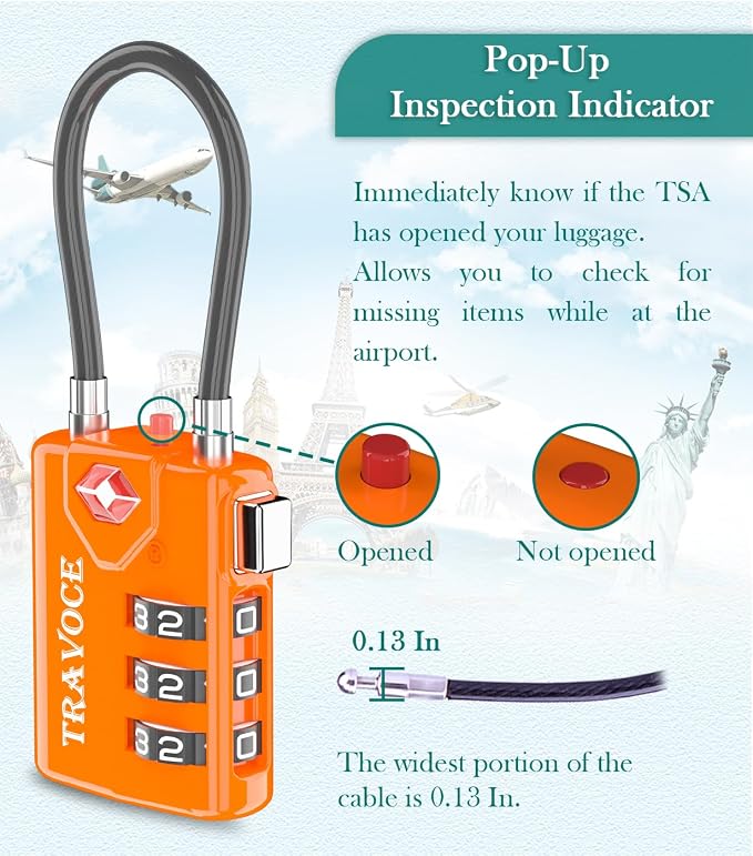 TSA Approved Luggage Locks, Travel Locks Which Also Work Great as Gym Locks - Image 3