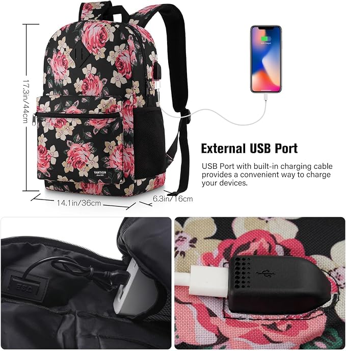 School Backpack, Classic Bookbag Women and Teen Girl Schoolbag - Image 6