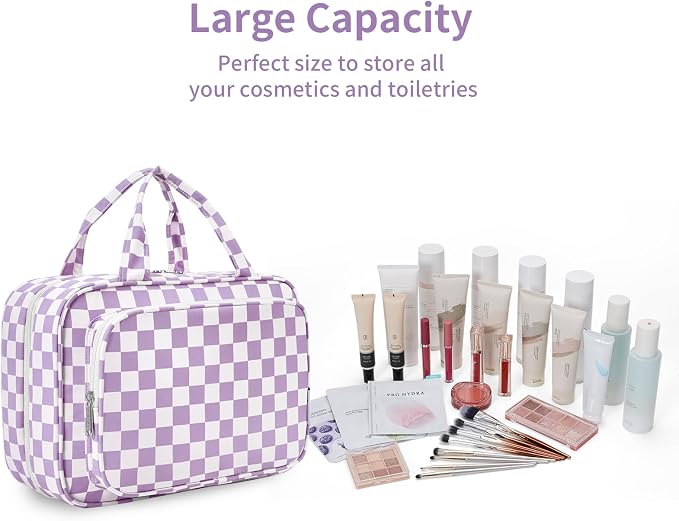 Narwey Travel Toiletry Bag for Women Large Hanging Makeup Bag Organizer - Image 6