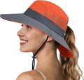 NPQQUAN Ponytail Sun Bucket Hats by NPQQUAN