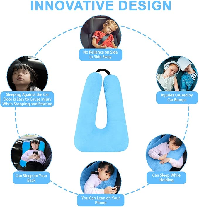 Travel Pillow, Travel Pillow for Kids, Sleeper Hold Pillow Travel, Removable - Image 5