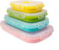 Set of 4, Collapsible Silicone Food Storage Container, Leftover Meal Box by CozyKit