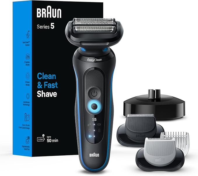 Braun Electric Shaver for Men, Series 5 5150cs, Wet & Dry Shave, Turbo Shaving by Braun