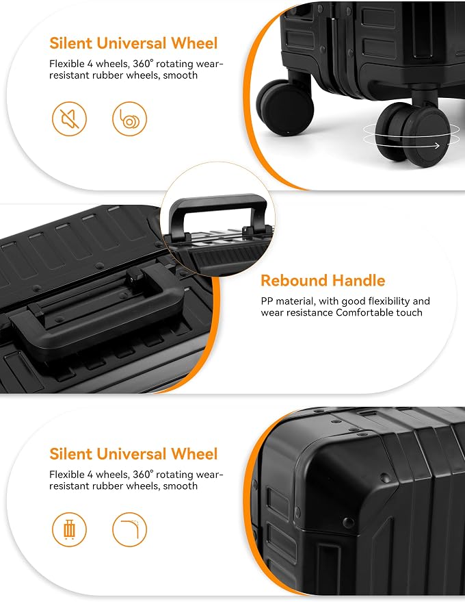 Mvst Luggage Premium All Aluminum Magnesium Carry On 20'' Lightweight Metal - Image 4