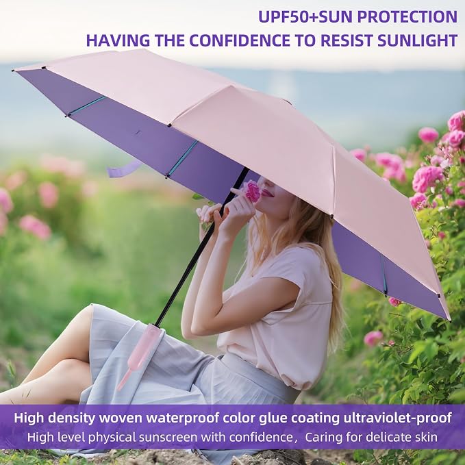 Folding Umbrella Anti-UV Compact Durable Folding Umbrella Auto Open Close - Image 4