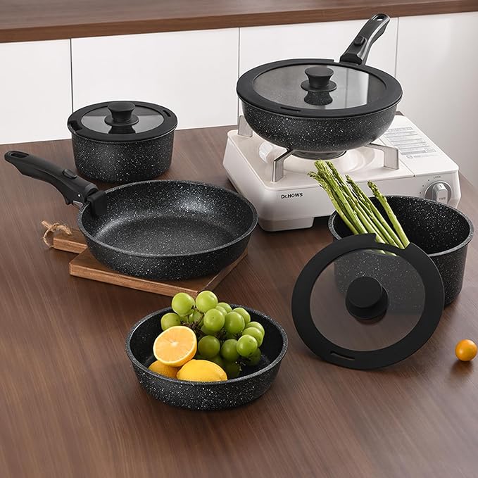 Pots and Pans Set, Nonstick Detachable Handle Cookware Set, Induction Kitchen - Image 9